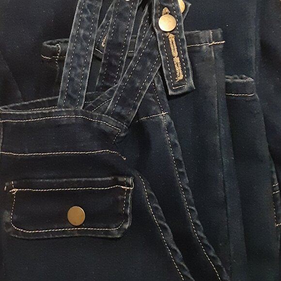 Oversized Blue Jean Overalls Straight Legs Size 2X-3X Dark Blue - Picture 4 of 5